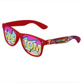 Red Logo Lenses Custom Printed Lenses Retro Sunglasses - Full-Color Full-Arm Printed